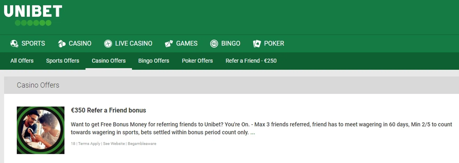 Sporting bet online